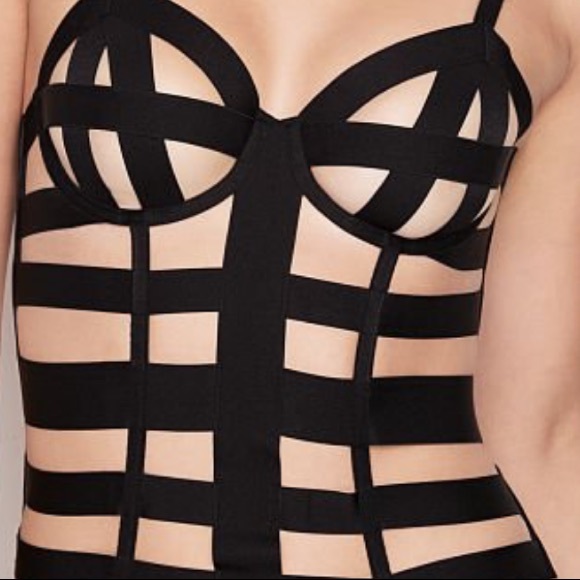 Victoria's Secret Other - Victoria’s Secret Rare black bondage corset NWT Medium Goldtone Hardware